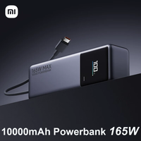 Xiaomi 10000mah 165W Built-in Cable Power Bank PB1165MI Integrated USB C Cable LED Display Portable Charger For Iphone 16