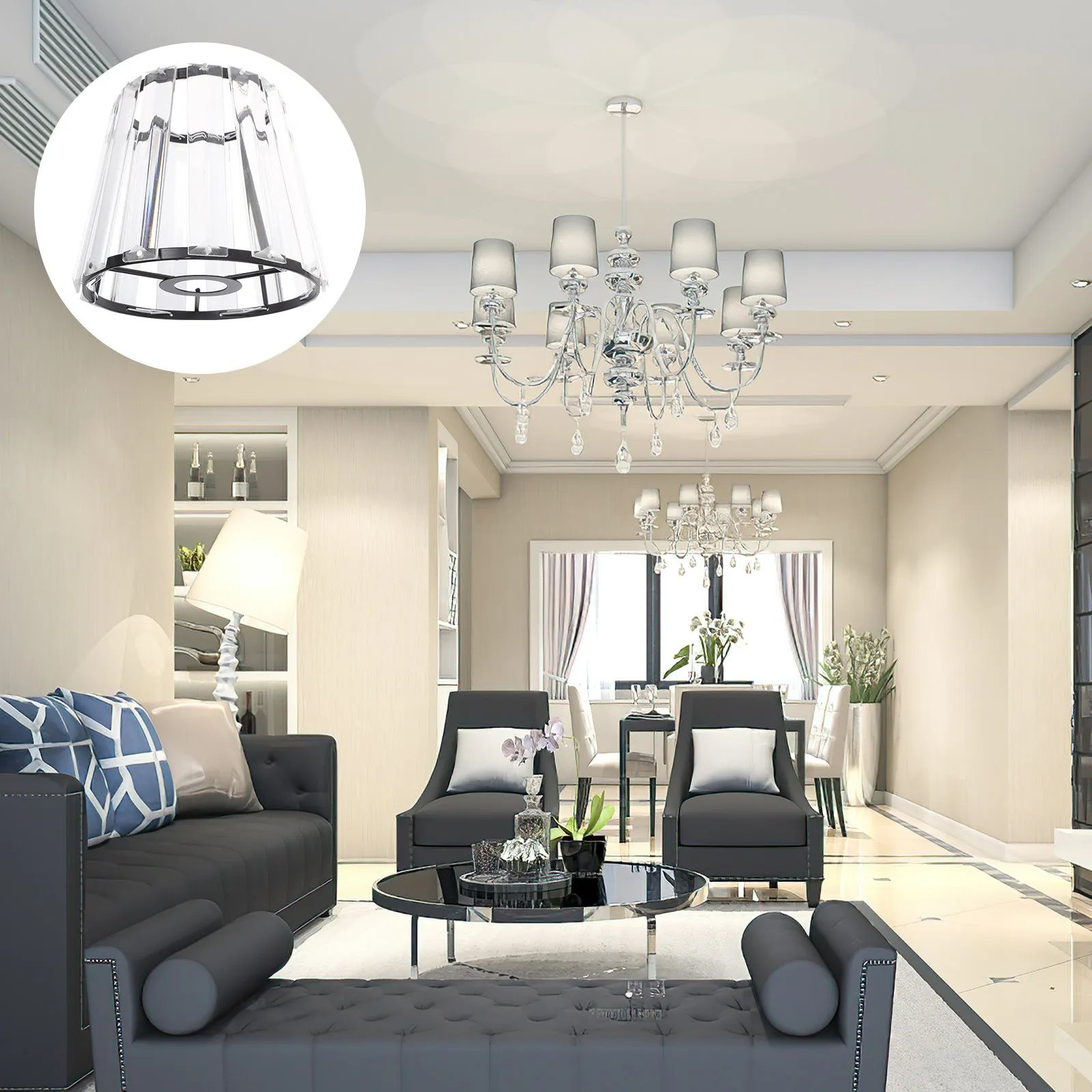 

Прозрачный стеклянный плафон для настольной лампы, прикроватного светильника, современный простой плафон для настенного/потолочного светильника, декор для дома