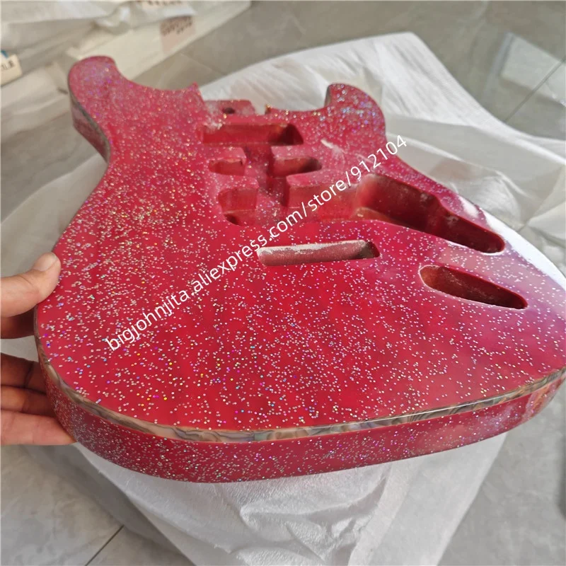 Flash Pink Single Rocking 6 Strings Electric Guitar Body, Mahogany Body HSH Route For ST Guitar BJ927  939