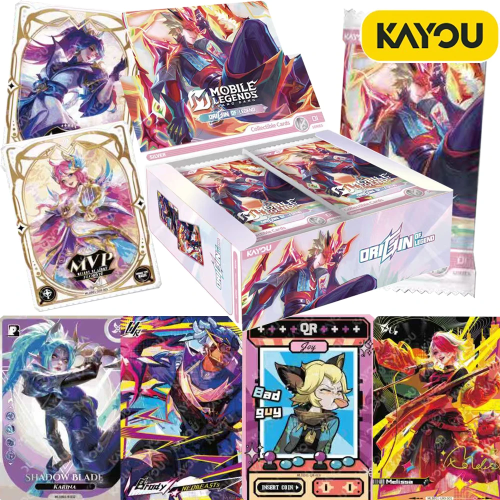 

KAYOU Original MLBB English Language Collection Cards for Player Popular Hero Characters Game Skin SSR Glory Cards Party Fun Toy