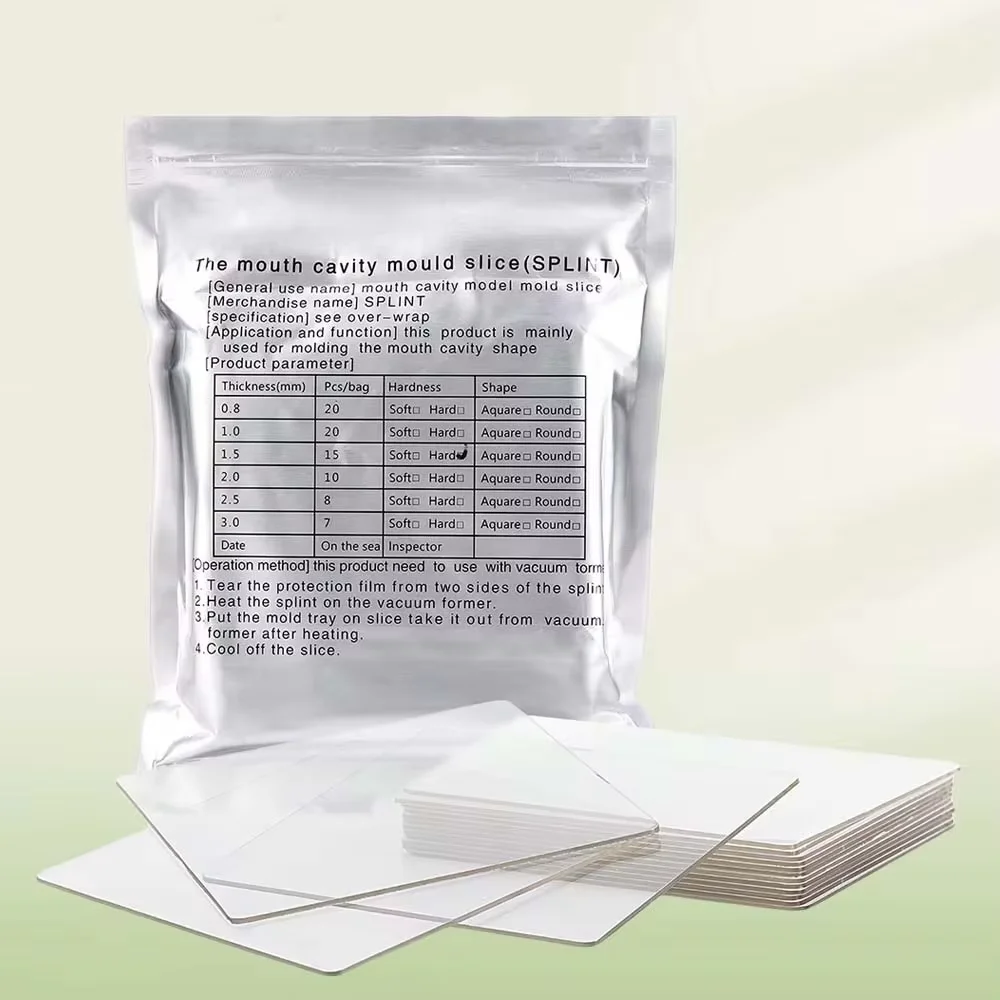 10/15/20 pcs Dental Lab Orthodontic Splint Retainer Slice Vacuum Forming Sheet Soft Hard 1.0/1.5/2.0mm Thermoforming Material