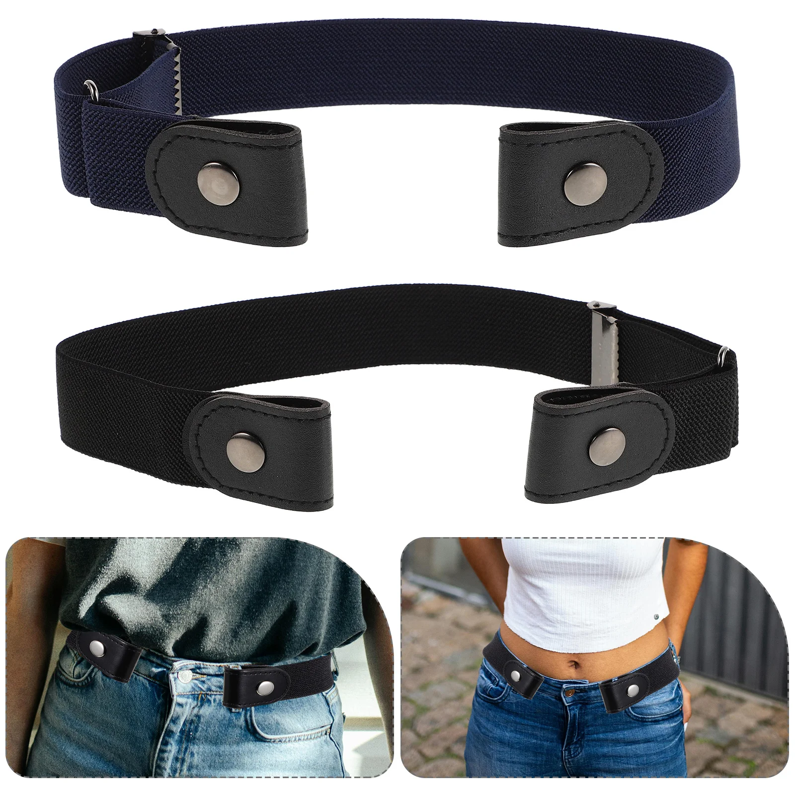 

2 PCS Adjustable Invisible Belt Comfortable Shorts Cloth Belts Women Dress Waist Buckleless