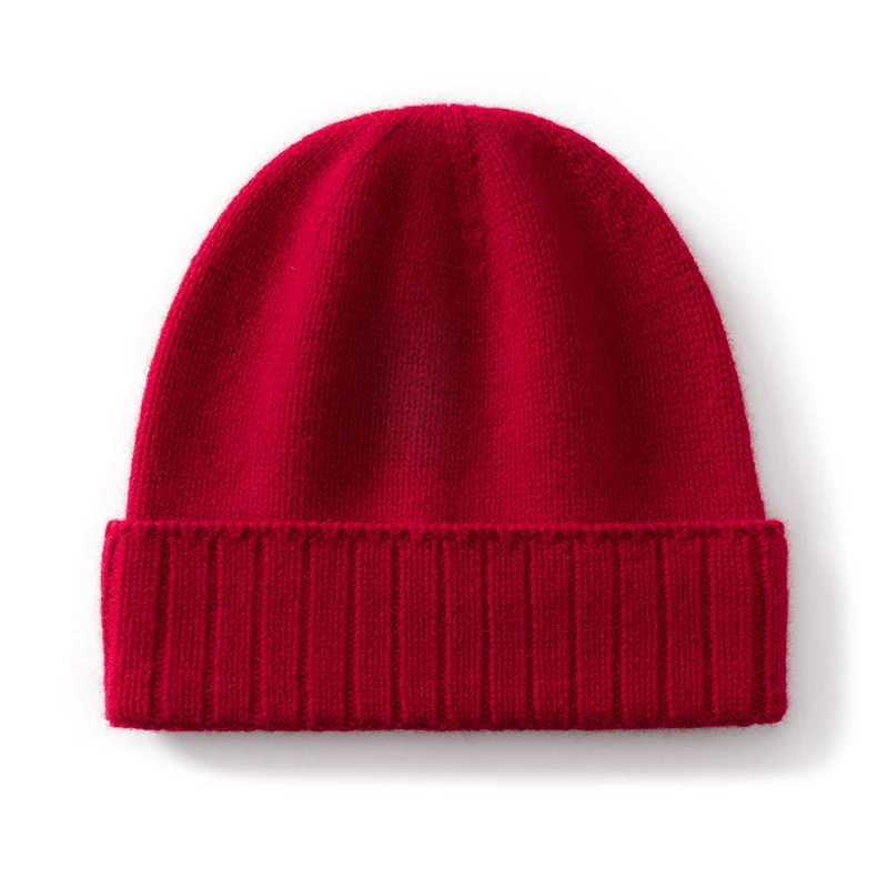 قبعة محبوكة لحماية الأذن من الصوف السميك لشتاء 100% للأزياء النسائية، قبعة بمقدمة ذات حواف للرجال قبعة باردة دافئة ولا حواف