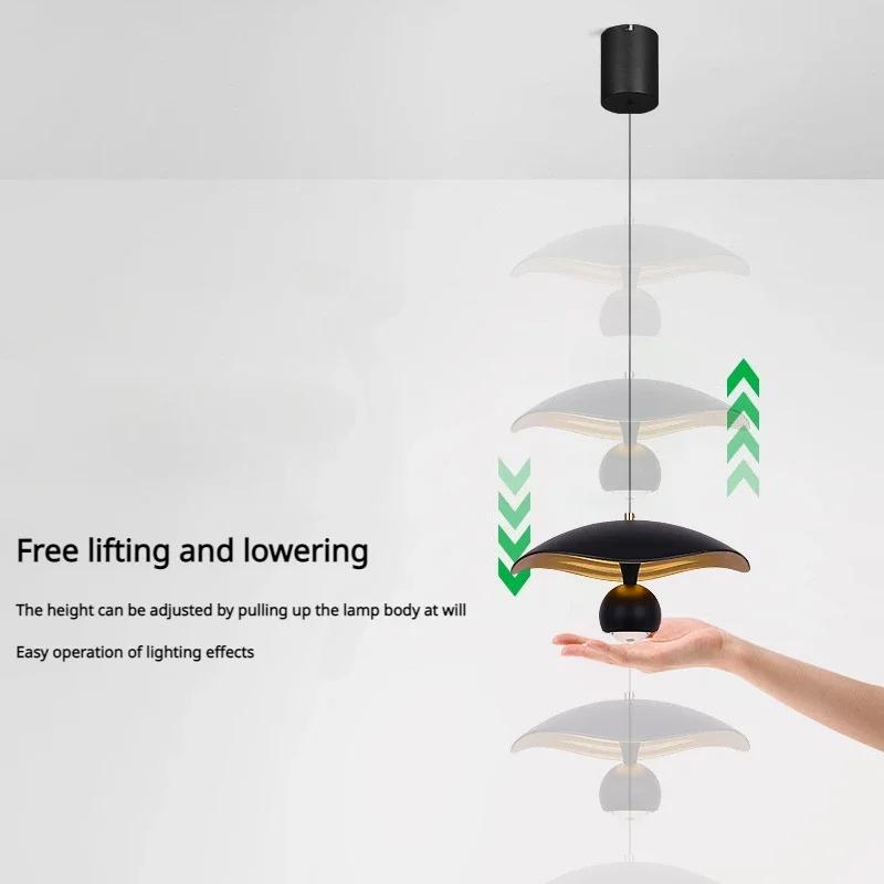 SANDYHA Nordischer moderner Deckenleuchter, höhenverstellbar, LED-Beleuchtung für Esszimmer, Schlafzimmer, Heimdekoration, kleiner Kronleuchter