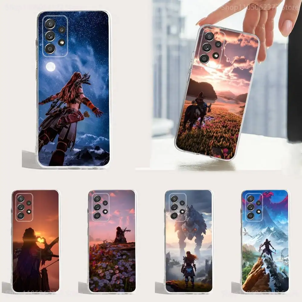 Game H-Horizon Z-Zero D-Dawn Phone Case For Samsung S30,S23,S22,S21,S20,Ultra,FE,Lite, S10,S9,S8,PIus,Transparent, Silicone Case