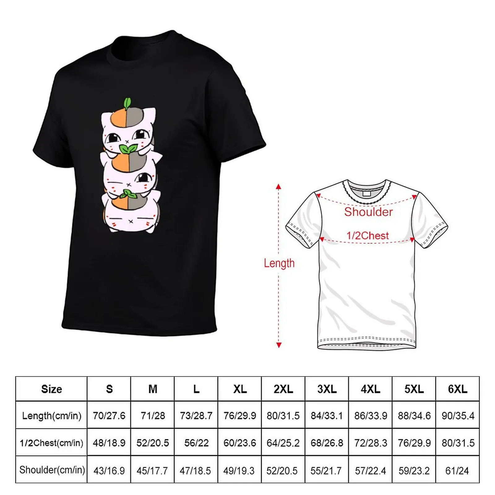 I draw three nyanko sensei tower / Natsume's Book of Friends movie T-Shirt t shirt for man t shirts for man slim fit T-shirt