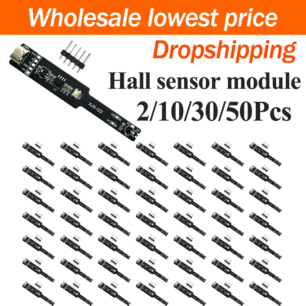 2/10/30/50Pcs Hall Effect Sensor Module Magnetic Field Strength Detect Magnetic Induction Switch Magnet NS Pole Identification