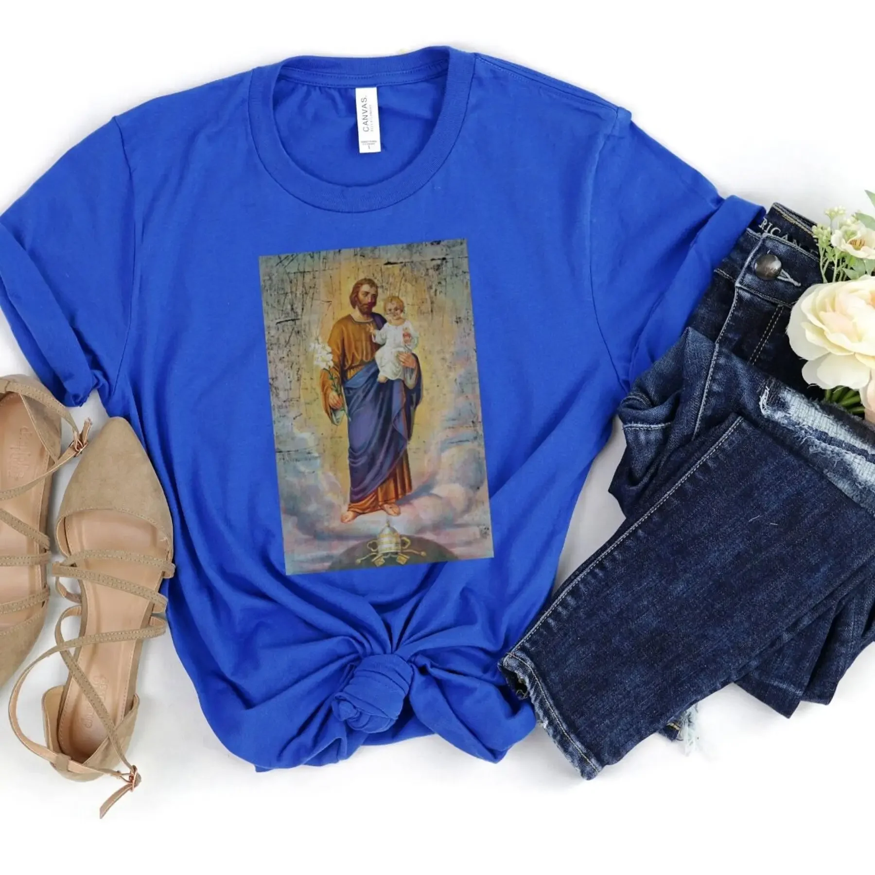 

Футболка St Joseph Day в стиле гранж с потертостями для s