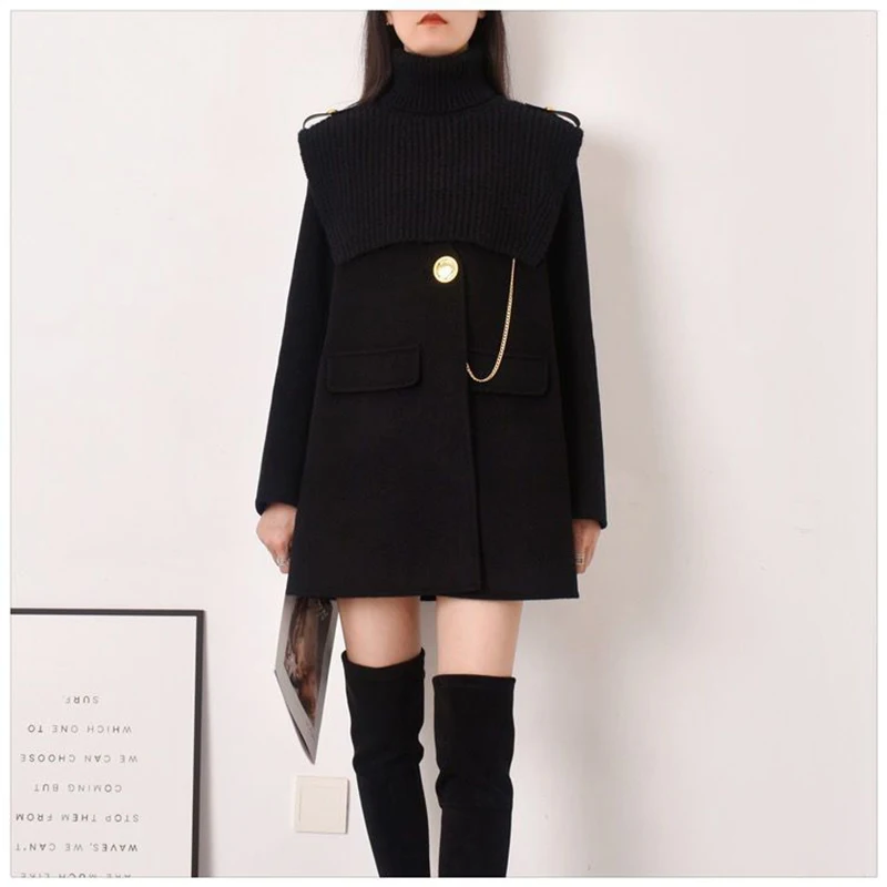 Women`s Cloak Coats 2 pcs Sets Female Tops Cardigans Trench Retro Female Clothes Outerwear Overcoats Female Cape Jackets Blouse