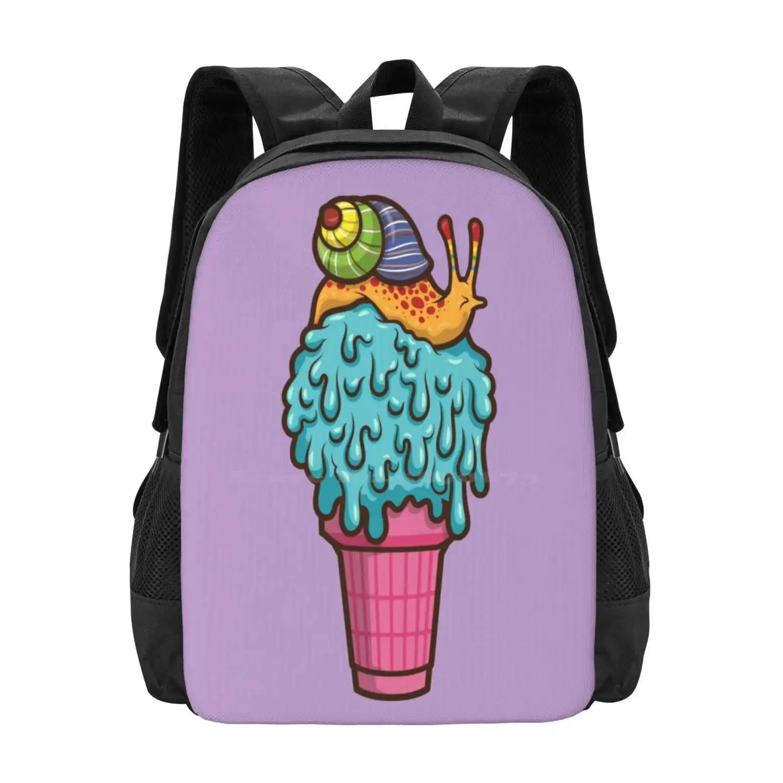 ลดกระหน่ำทรงกรวยหอยทากลดกระหน่ำกระเป๋านักเรียนกระเป๋าเป้สะพายหลังกระเป๋าแฟชั่นทรงกรวยเมือกใส่ไอศกรีมอาหารฝาพับเวกเตอร์