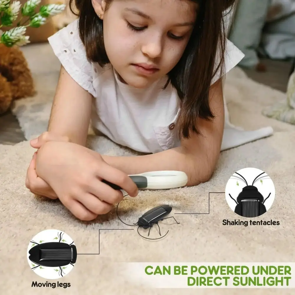 Funny Solar Powered Solar Grasshopper Cockroach Multi-Foot Worm Simulation Insect Grasshopper No Batteries Moving Gift