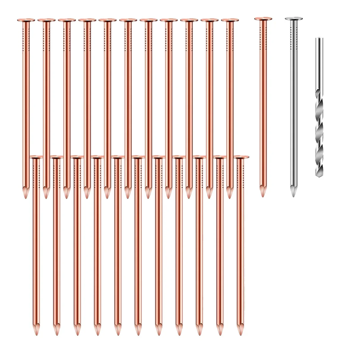 25 Pcs Copper Nails to Killing Trees,3.5 Inch Pure Copper Nails Bulk,Stump Removal Spikes Hardware Nails for Trees