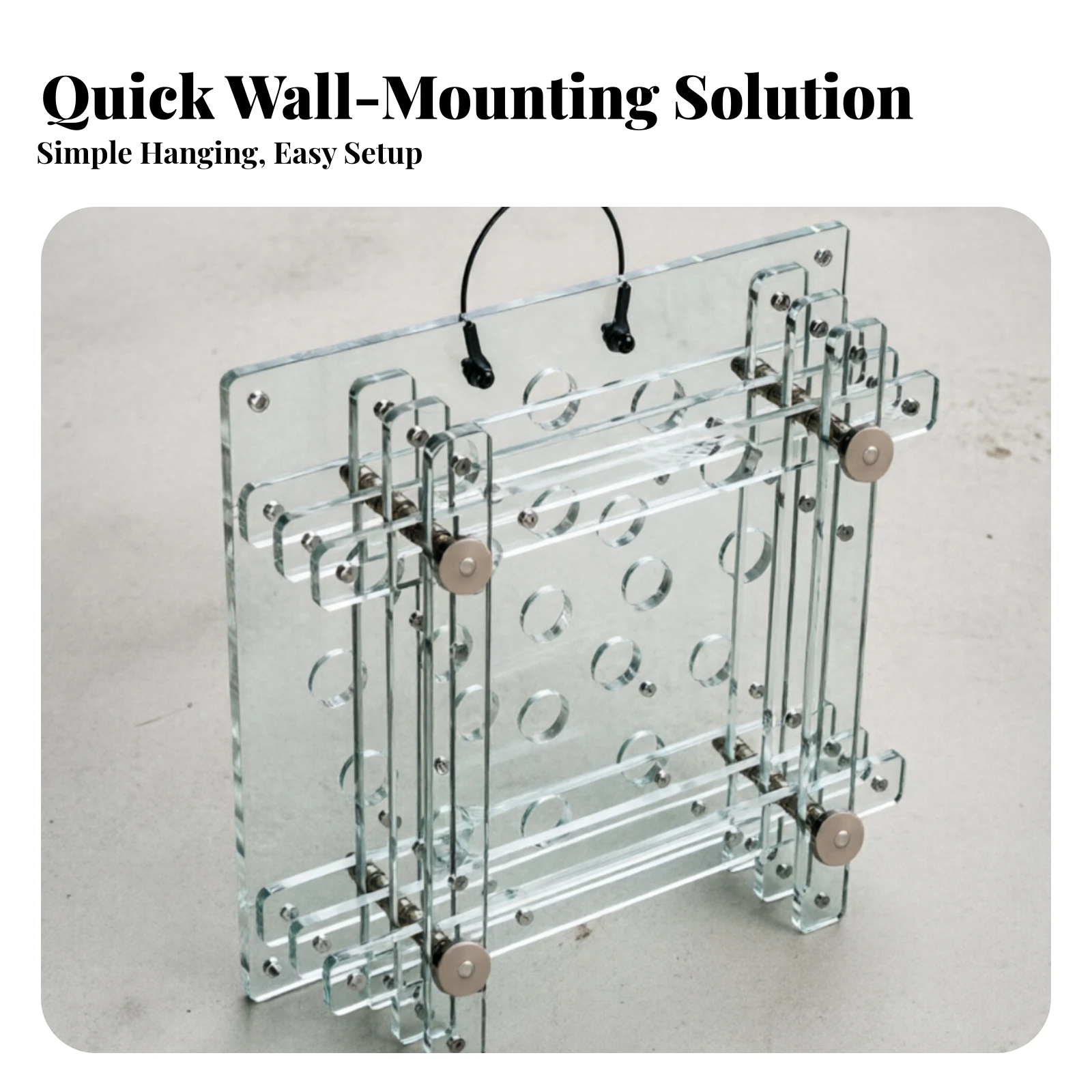 Acrylic Plant Hanger Space Saving Transparent Circular Cutouts Wall-Mounted Plant Board Home Decor