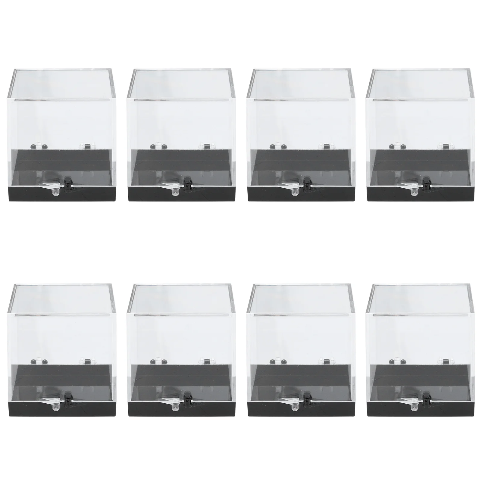 8Pcs Transparent Specimen Storage Box Plastic Square Durable Mineral Sample Display Container Organizing Case Specimen Box