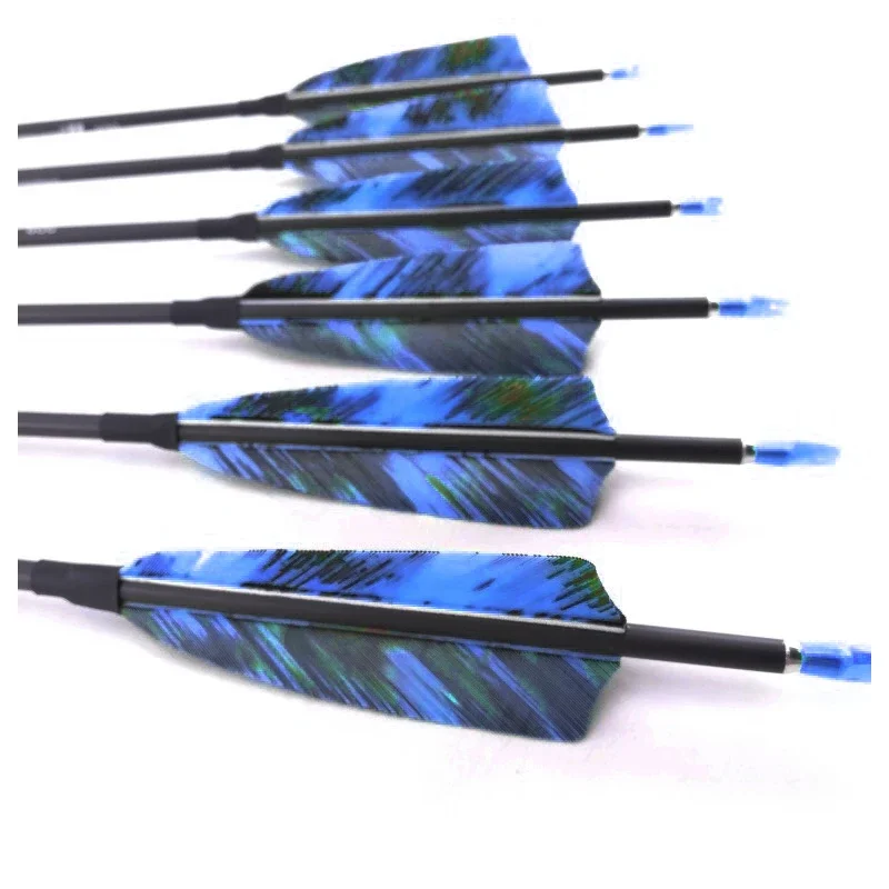 12Pcs Spine 400 500 600 700 800 900 1000 Pure Carbon Arrows ID4.2mm Recurve Compound Bow Hunting Shooting Archery