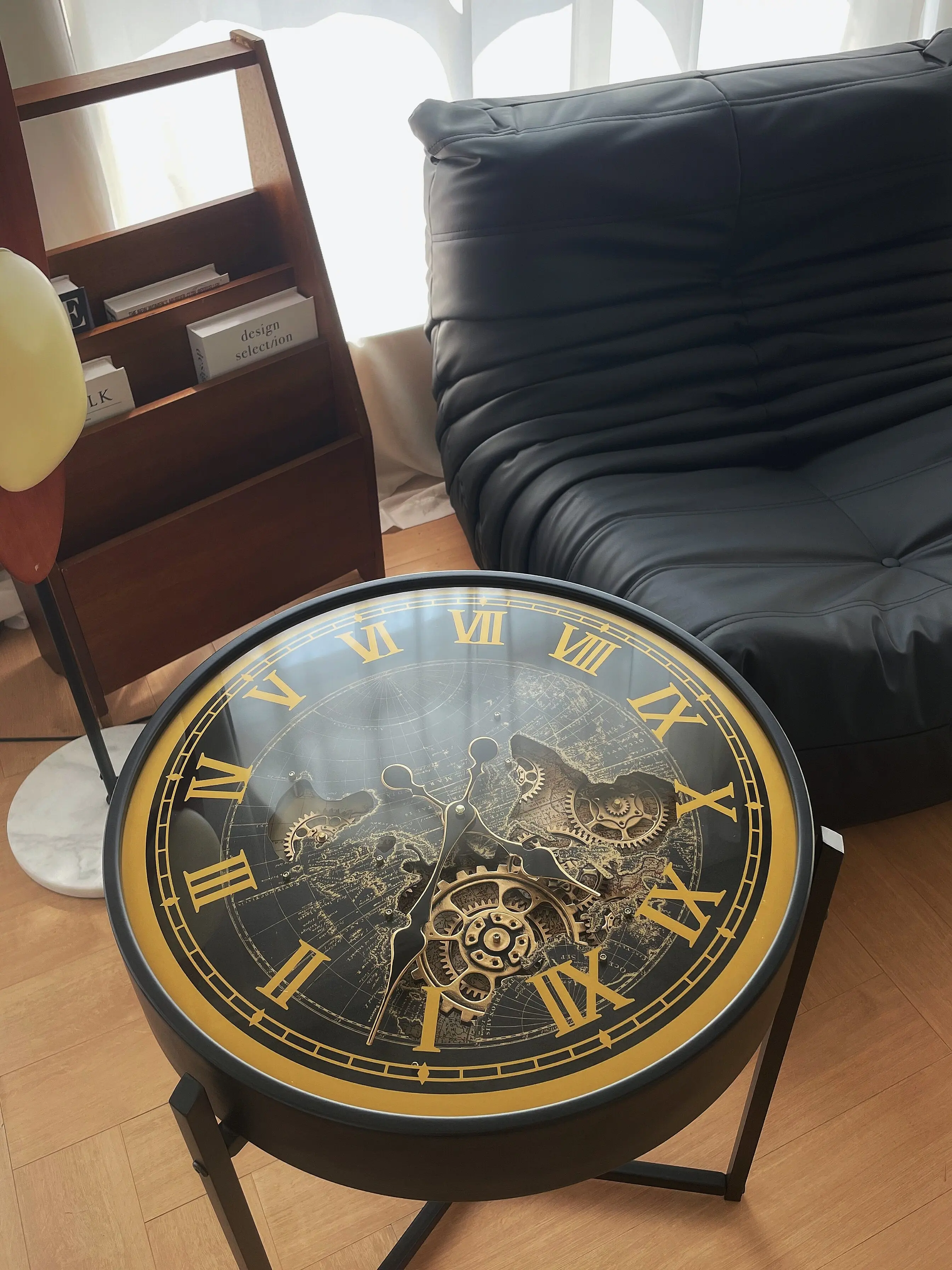 Retro High-end Sense Light Luxury Design Sense American Clock Gear Living Room Sofa Side Table Small Coffee Table B & B
