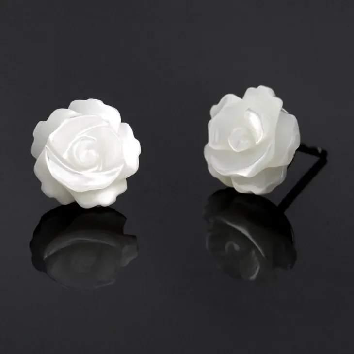 

925 Sterling Silver Flower Stud Earrings For Women Luxury Bride lady fashion jewelry Anti allergy