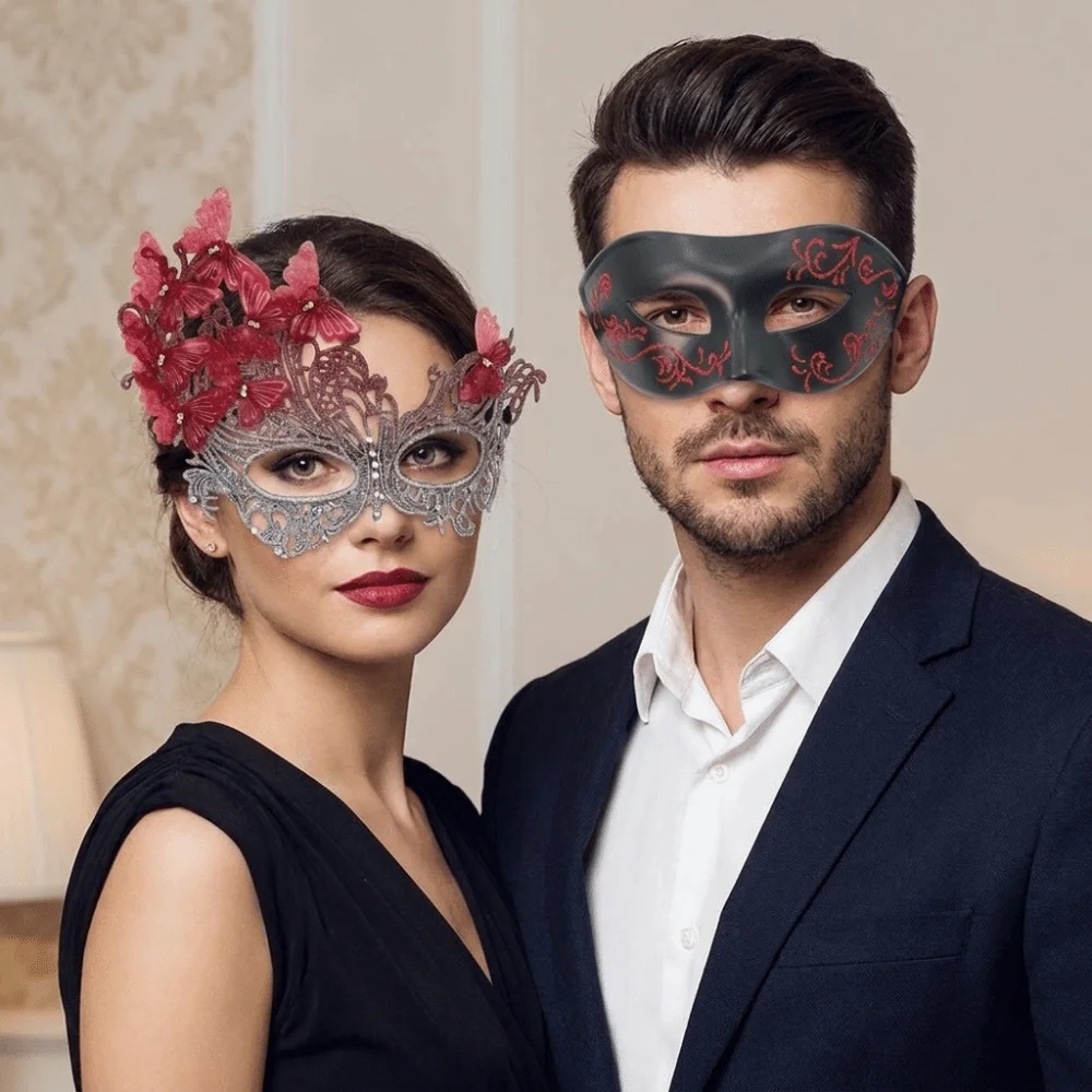 Elegant Multicolor Half-Face Lace Mask Cosplay rhinestone Masquerade Mask Masquerade Fancy Prom Butterfly Mask Costume Party