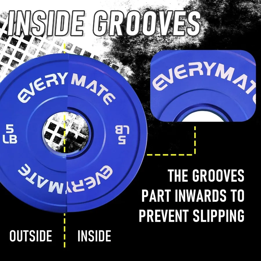مجموعة أطباق وزن قابلة للتعديل 1.25LB 2.5LB 5LB مع تصميم كسور للوحات المصد مثالية للتدريب المتقاطع والقوة