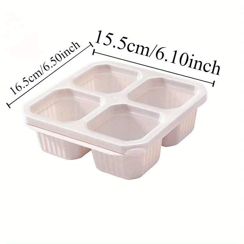 Reusable Bento Snack Boxes - 4 Compartment, Dishwasher Safe - Ideal for Fruits, Nuts, Cookies & Candies