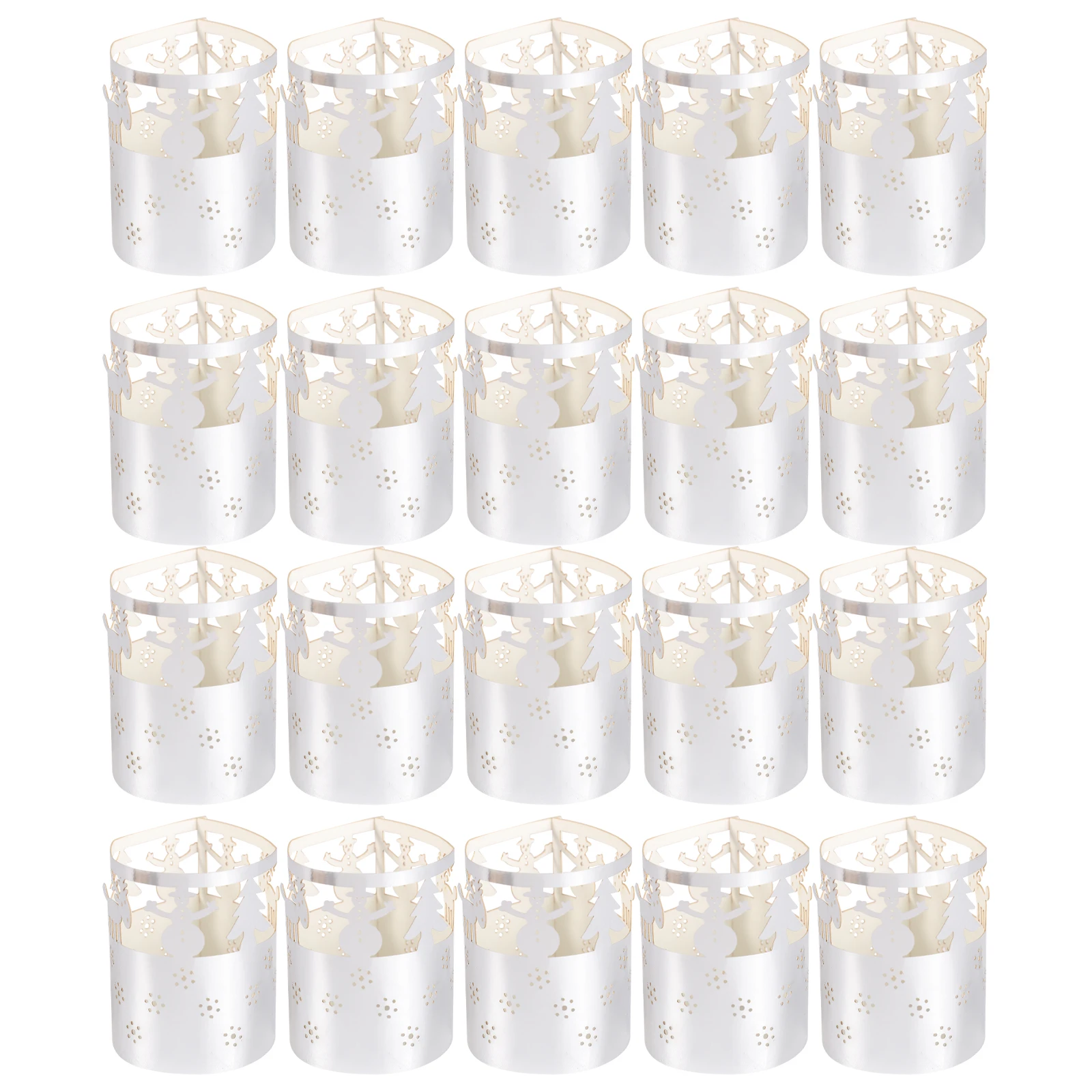

50 Pcs Hollow Paper Lampshade Snowflake Christmas Decorations Ornaments Outdoor