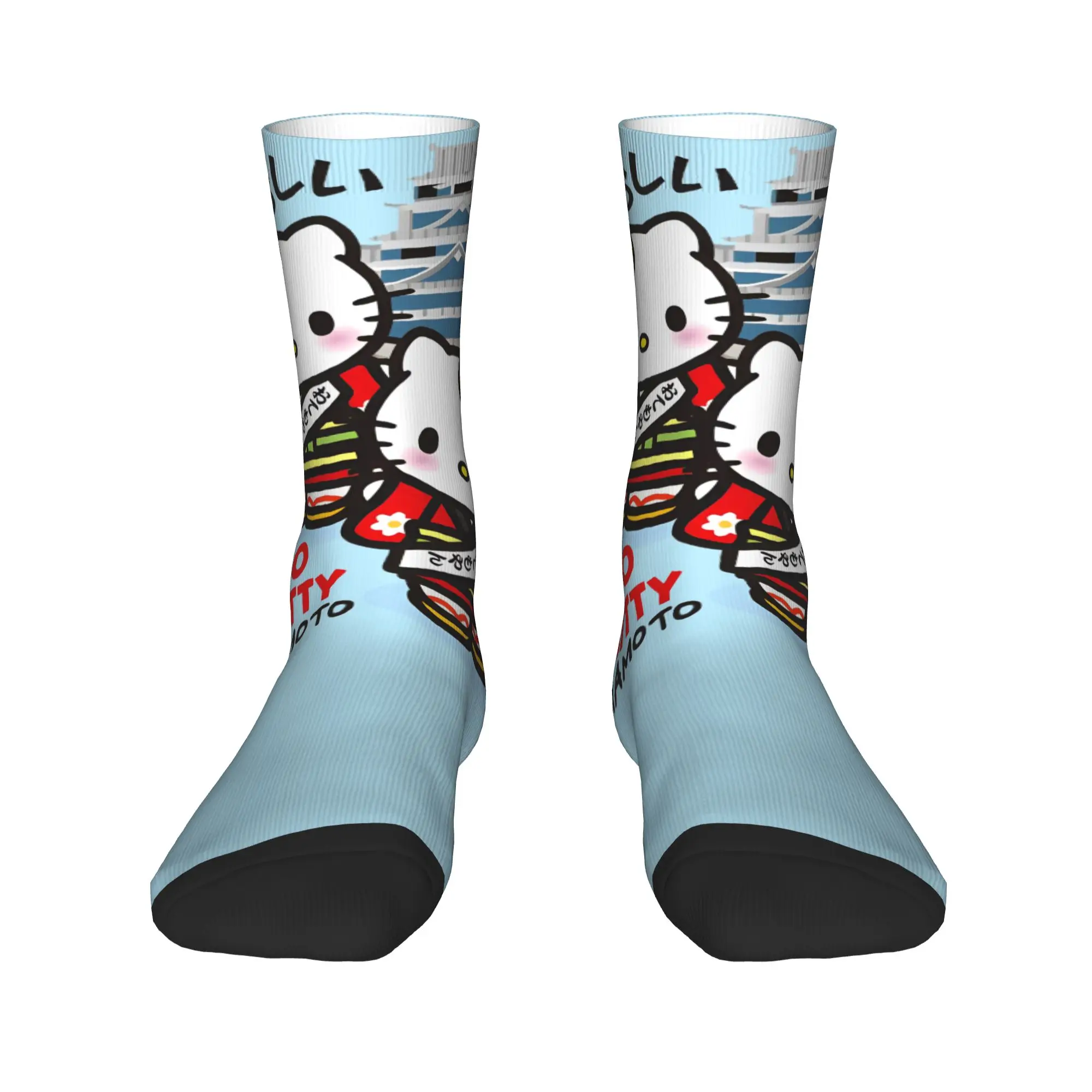 مرحبا كيتي القلعة الجوارب المضادة للانزلاق جوارب الرجال تنفس الدراجات الجوارب الخريف Harajuku تصميم الجوارب