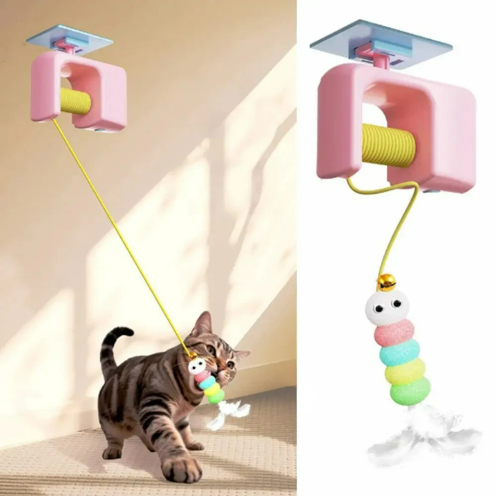 

Electric Interactive Cat Teasing Stick Toy Elastic Rope Automatic Flying Bird Cat Toy Pet Stress Relief Toys For Cats