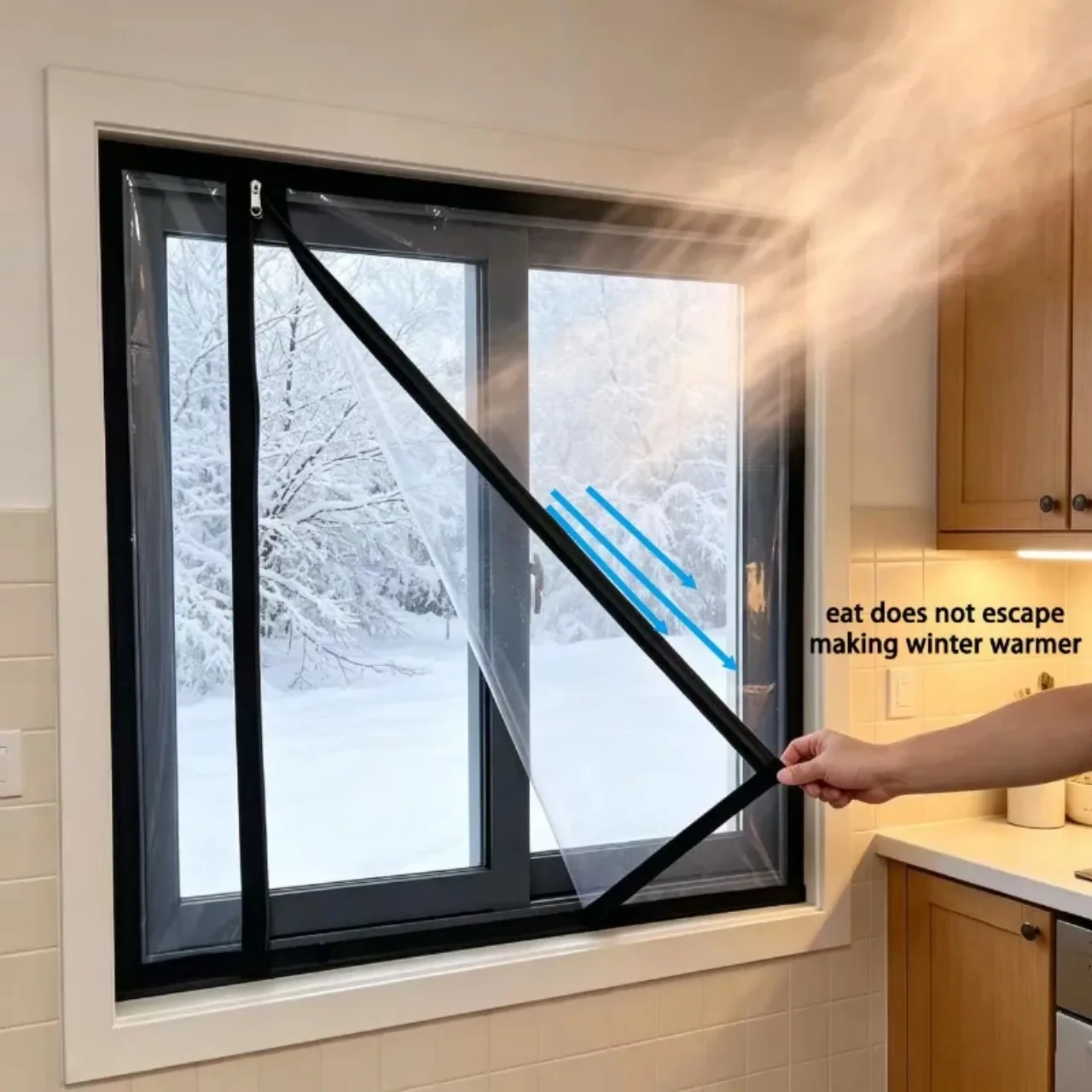 Winter Cold Curtains, Windproof Insulation Film, Sealed Plastic Cloth, Curtains and Windows with Thick Windproof Insulation Film