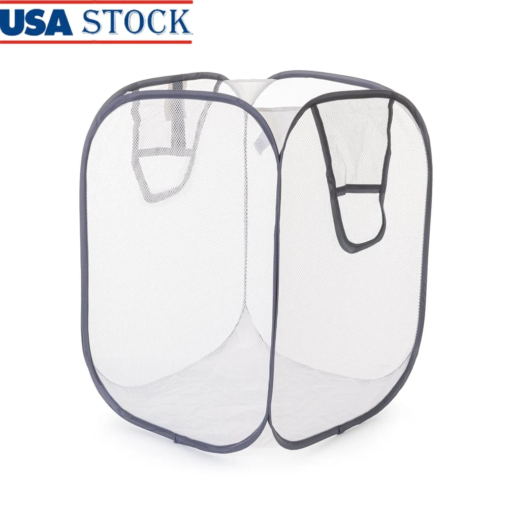 

Jumbo Pop-Up Laundry Hamper Collapsible Mesh Storage Clothes Blankets Toys Breathable Durable Space Saving Design