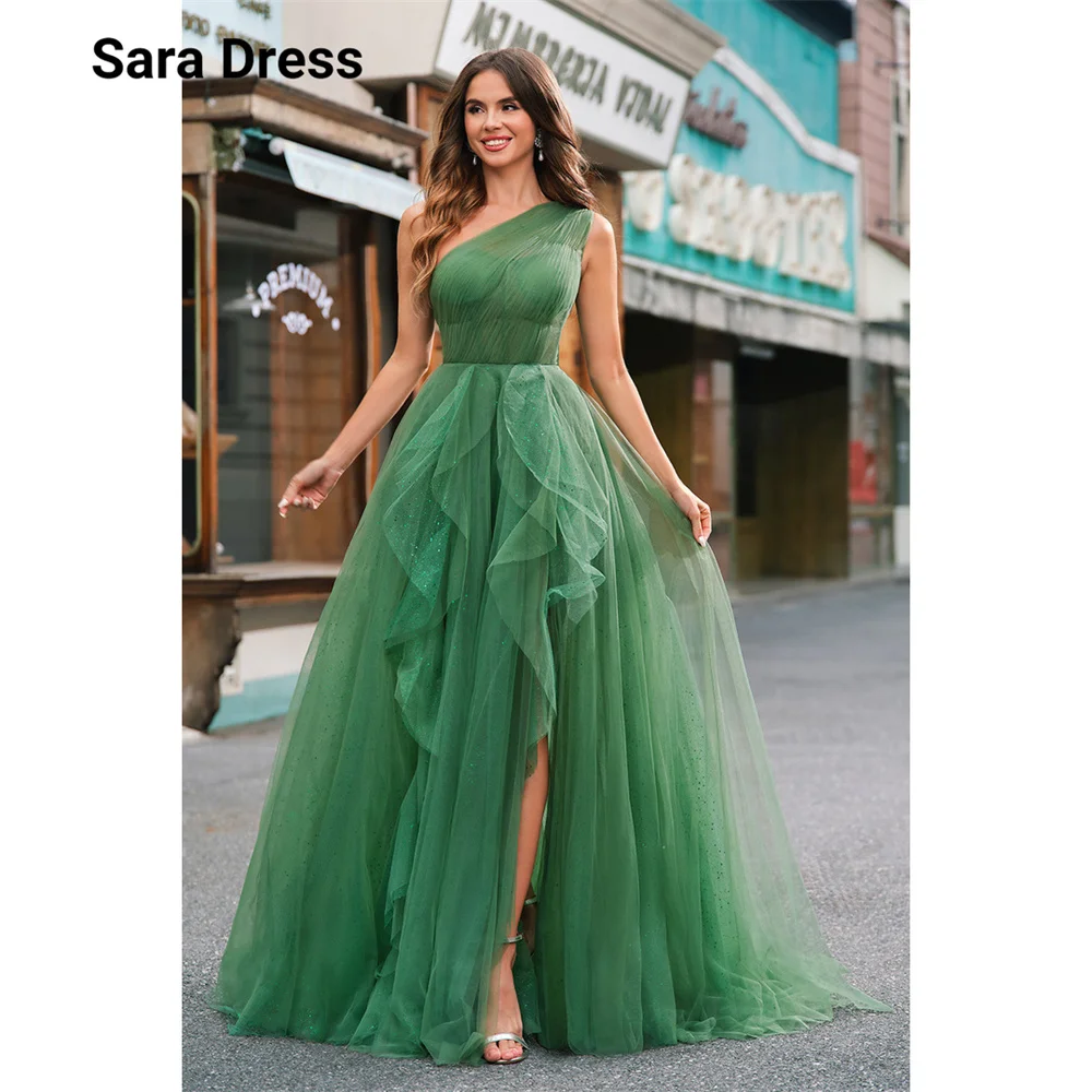 

Sara Custom Green Backless Side Slit Floor Length Evening Dresses Woman Elegant Party Dresses 2026 Luxury Evening Formal Dress