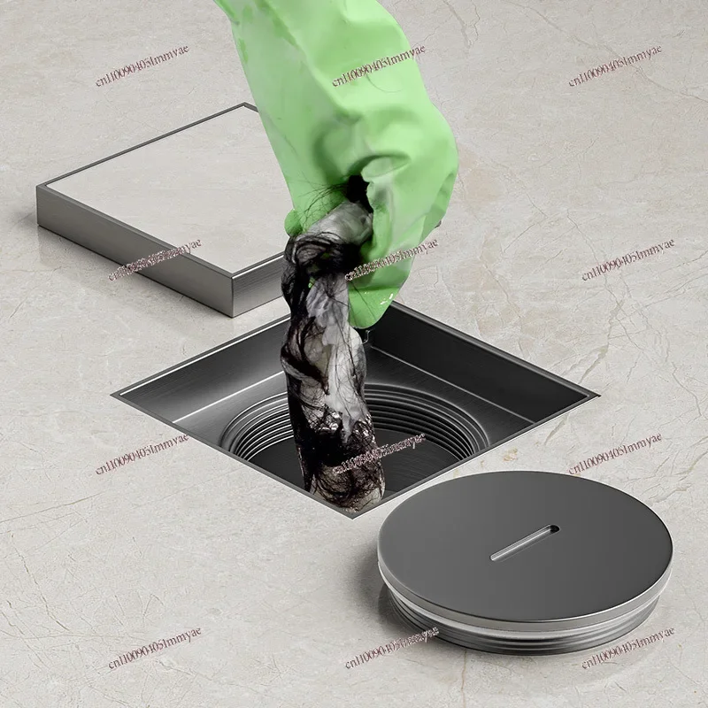 Can be inlaid with tiles to hide the floor drain of the cleaning port, stainless steel floor cleaning maintenance port
