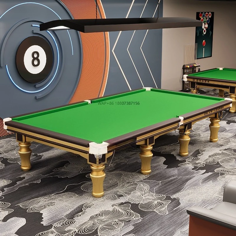 4.5cm Thickness 12ft Home English Pool & Snooker Table Set Premium Entertainment Billiards Table with Snooker Balls and Cues