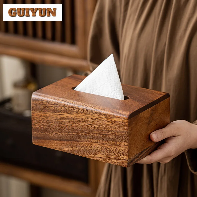 

Коробка для салфеток из орехового дерева, контейнер для бумаги, чехол-диспенсер для влажных салфеток, ящик для бумаги, коммерческое хранение салфеток
