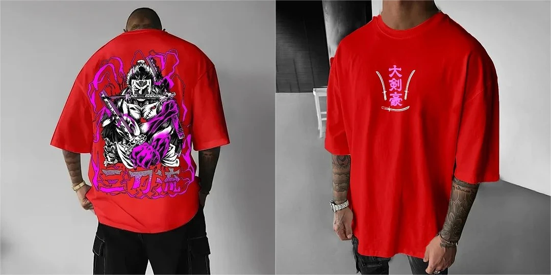 

One Piece Japanese Anime Men's T-Shirt Roronoa Zoro Boy Children's Cotton Y2K Harajuku Trend Boys and Girls Short Sleeve