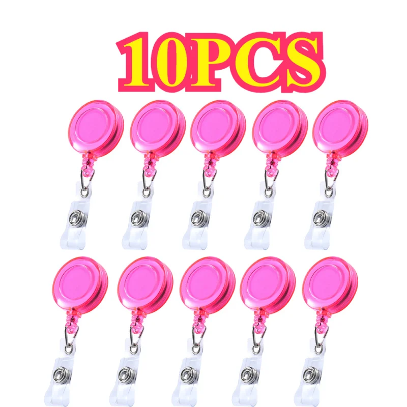 2D 10pcs Transparent Retractable Badge Holder • Suitable for Nurses' ID Badge Scroll • With Belt Clip • Doctor's ID Chain Clip view 5