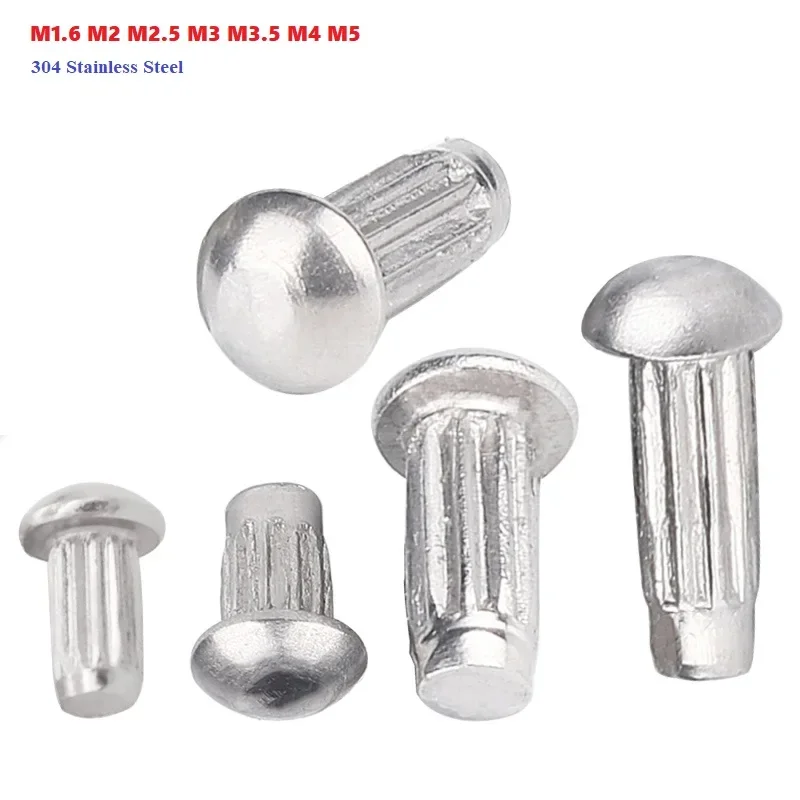 

M1.6 M2 M2.5 M3 M3.5 M4 M5 GB827 304 Stainless Steel Knurled Solid Rivets For Name Plate
