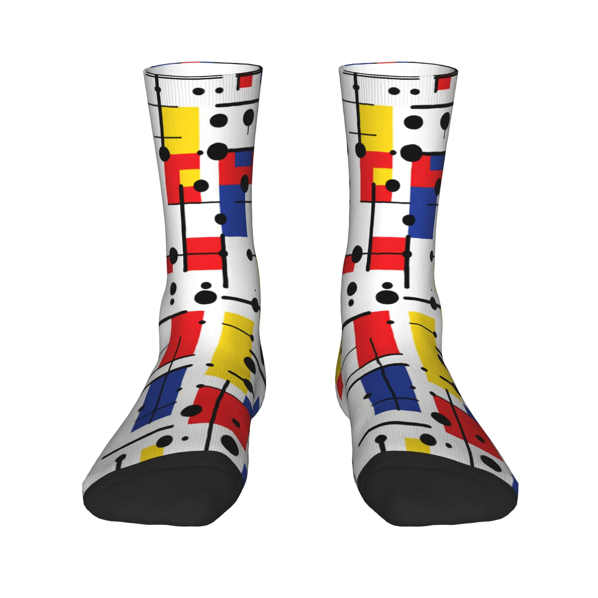 Women Men Socks Piet Mondrian Abstract Pop 1960s   Stockings Anti-Slip Breathable Socks Autumn Harajuku Design Climbing Socks