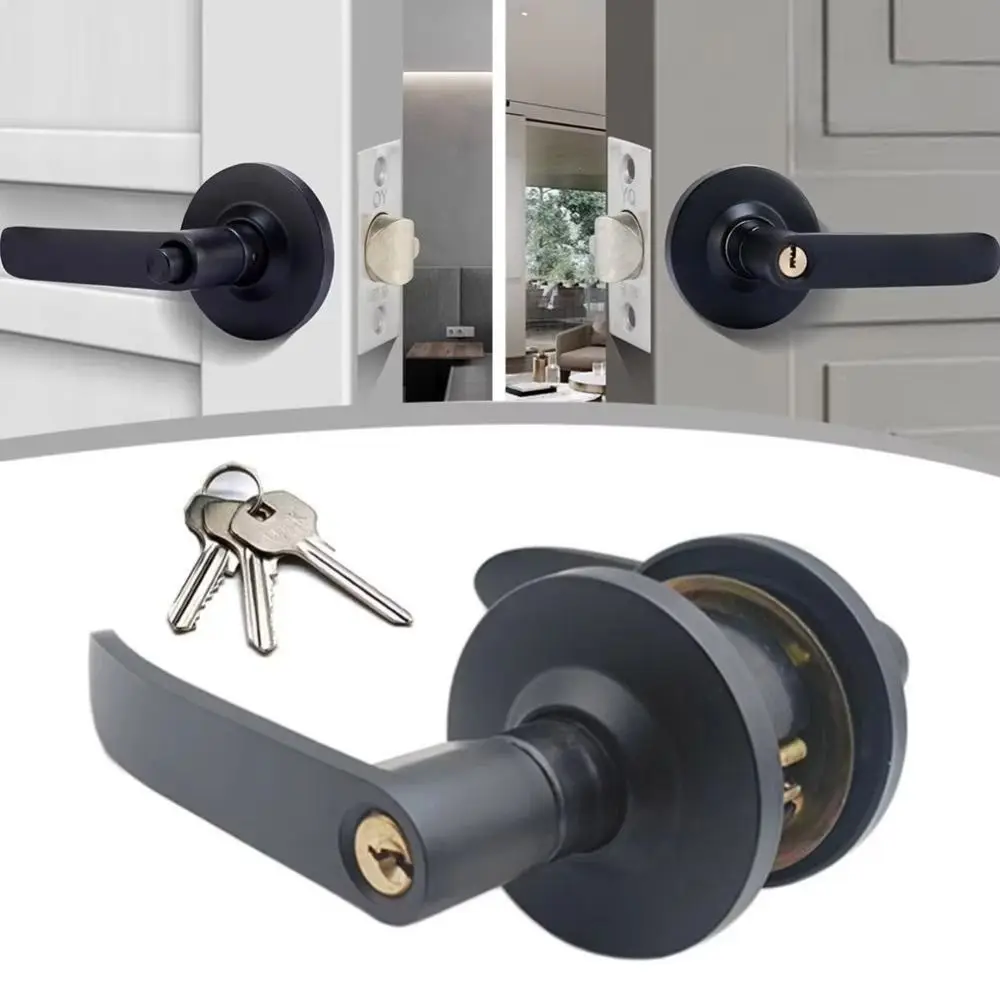 

1Set New Three-Pole Spherical Knob Lock Entry Sliding Aluminum Alloy Door Handle Lock with 3 Keys 25-45mm Keyed Locks