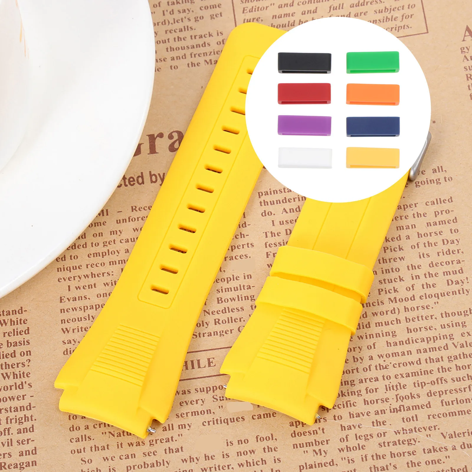8Pcs Premium Silicone Watchband Buckle Ring Loop Holder Watch Strap Loop Keeper for Smartwatches Soft
