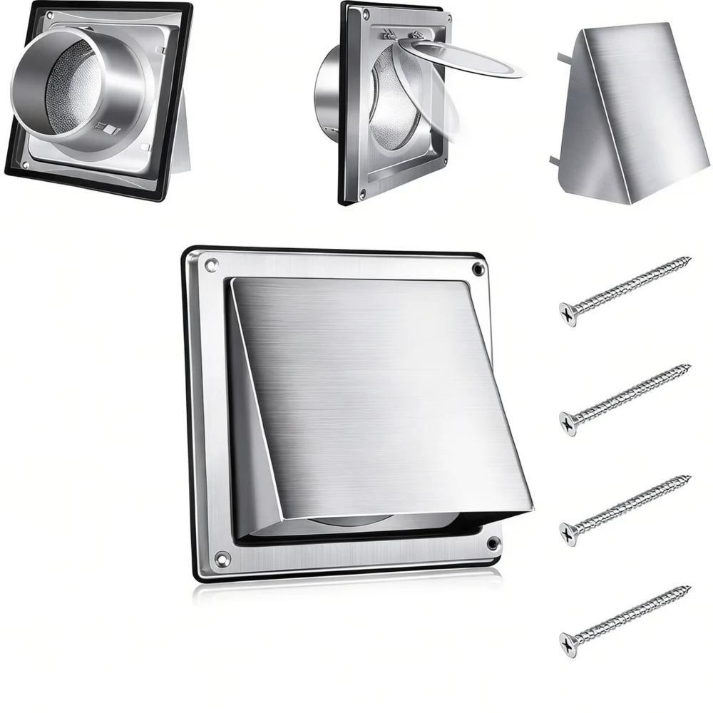 High Quality 304 Stainless Steel Dryer Air Vent Hood Exhaust Grille Ventilation Duct Cap For Outdoor Home Kitchen