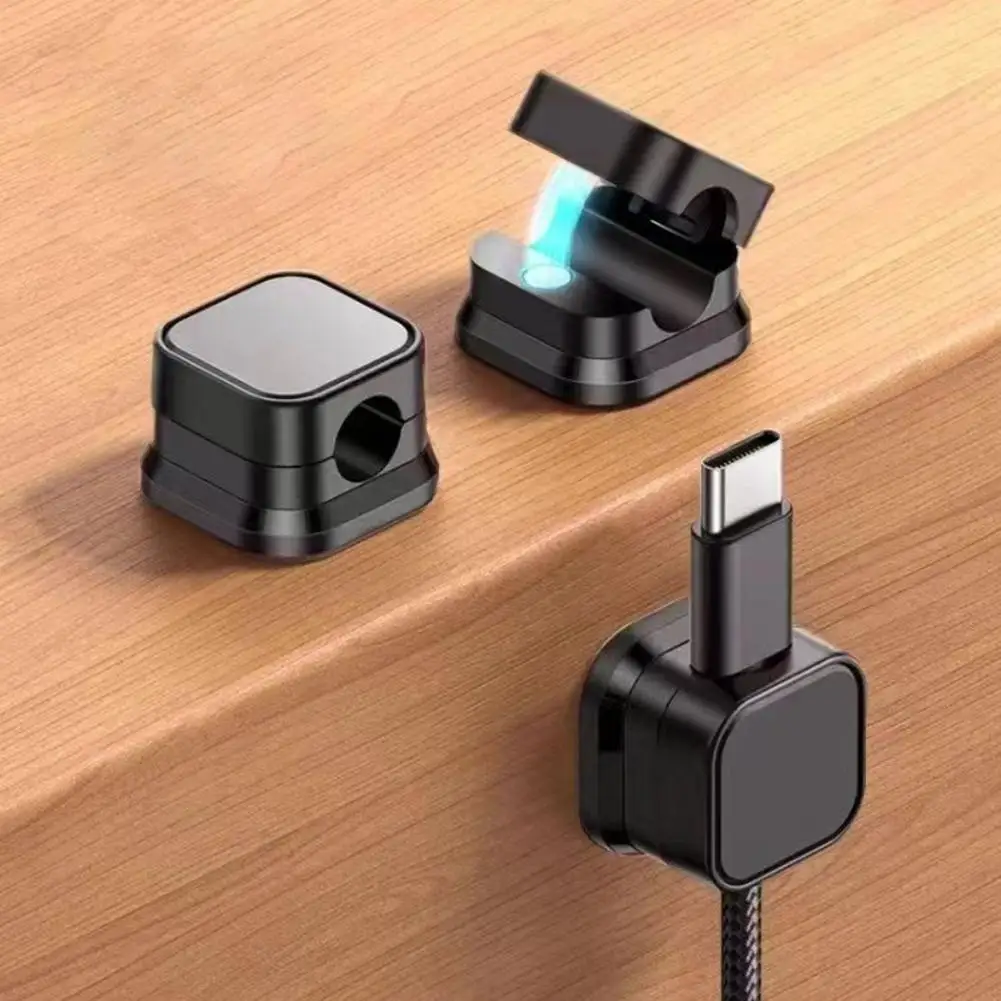 Magnetic Cable Clips Cable Smooth Adjustable Cord Holder Under Desk Cable Management Wire Keeper Cable Organizer Holder