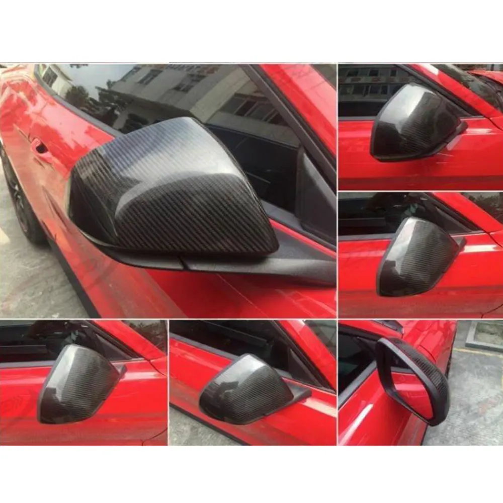 Carbon Fiber RearView Mirror Caps Trims Side Mirror Covers For Ford Mustang US Model 2014 2015 2016 2017+ Add On Style