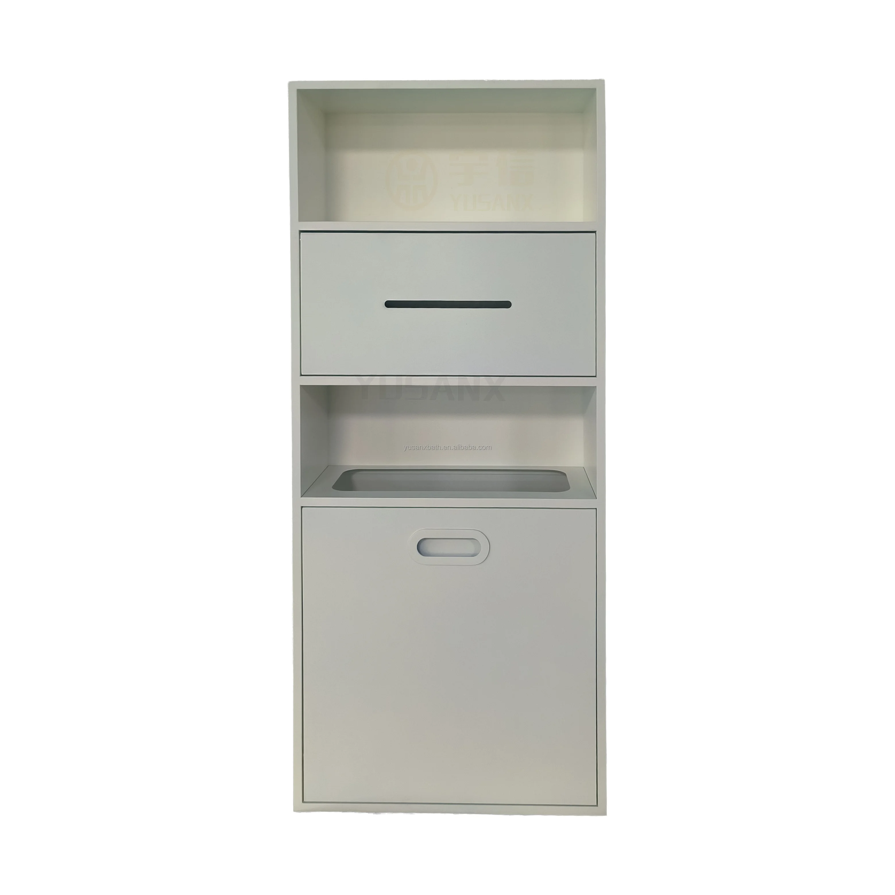 Built-in-Wall Rubbish Bin Niche 304 Stainless Steel Toilet Paper Trash Can Wall Recessed Niche for Commercial Bathroom Hotel
