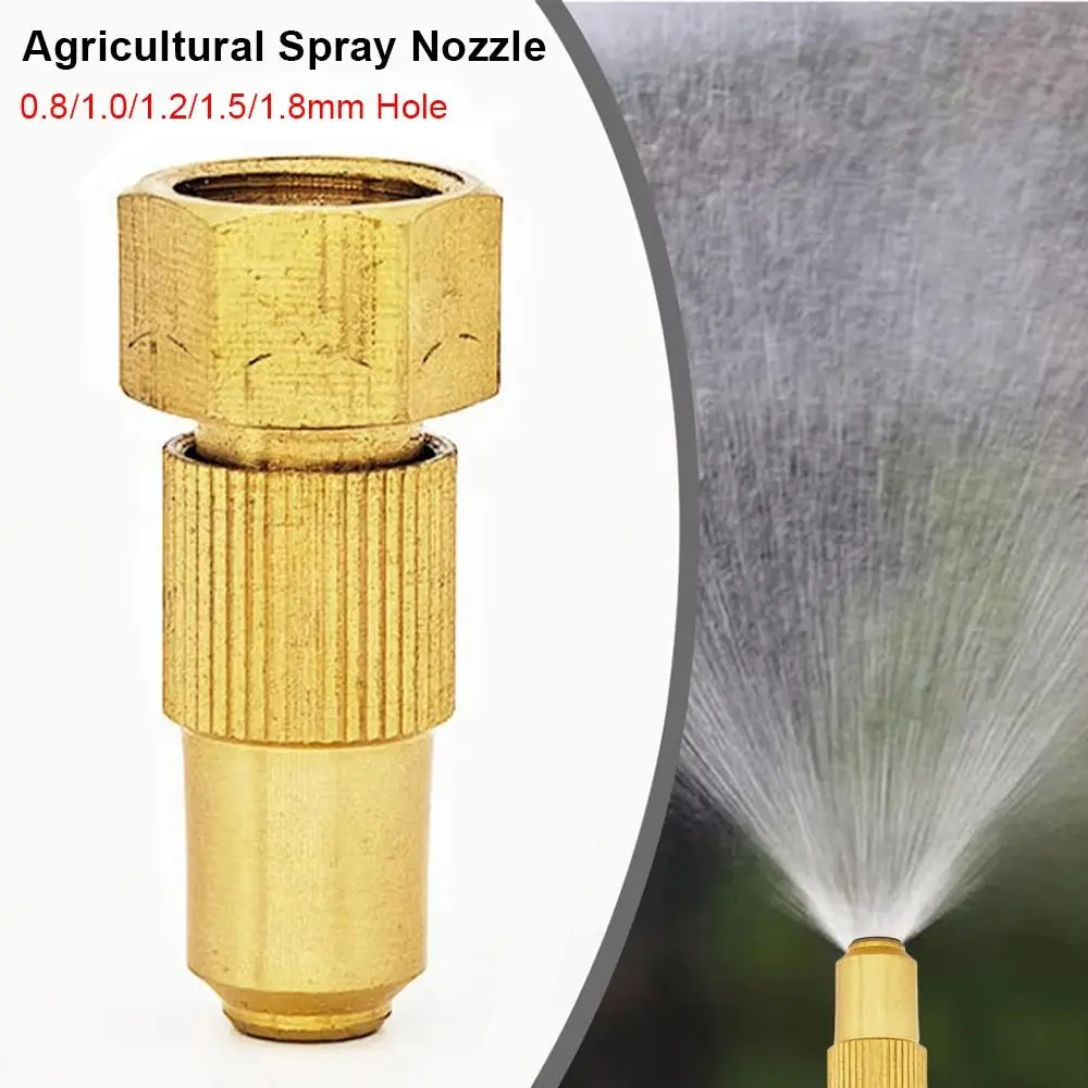 1Pcs 0.8/1.0/1.2/1.5/1.8mm Hole Agricultural Spray Nozzle Copper Pottery High Pressure Brass Nozzle Household Adjustable