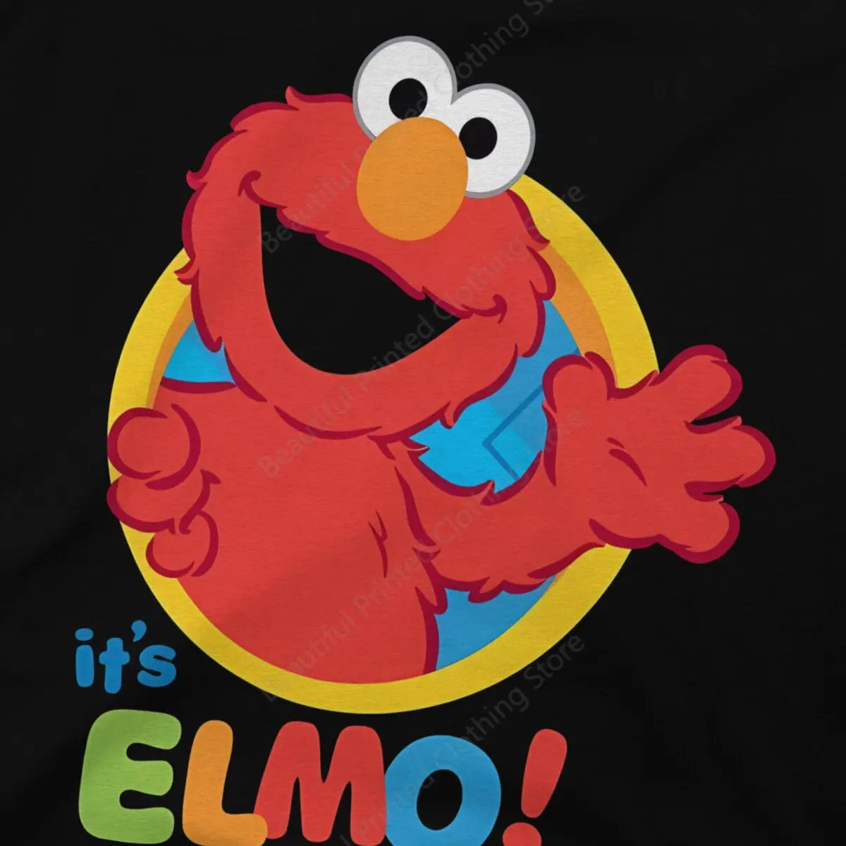 Sesame Streets Men\'s Women\'s T-Shirt It\'s Elmo Funny Printing T-ShirtsO-Neck Breathable Tee Cotton Fun Tees