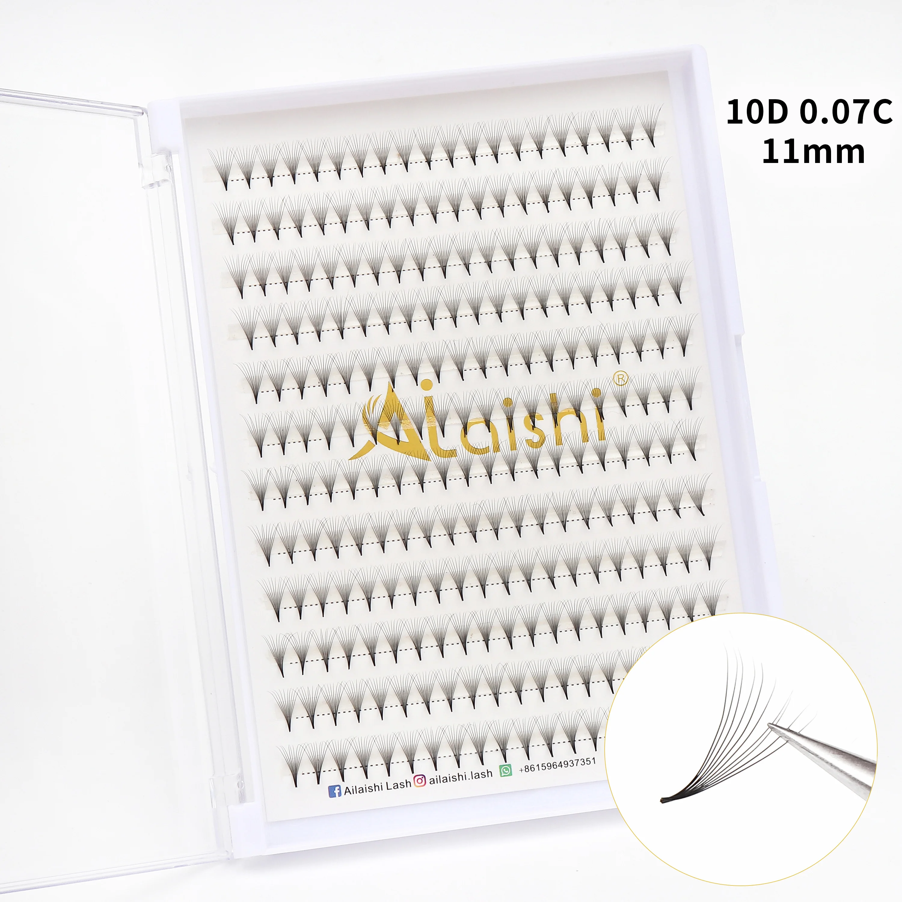 240pcs 10D Premade Fans Eyelash Extensions - Dramatic Volume Lash Extensions, C/D Curl, 0.07mm Thickness, 8-15mm Length Eyelash