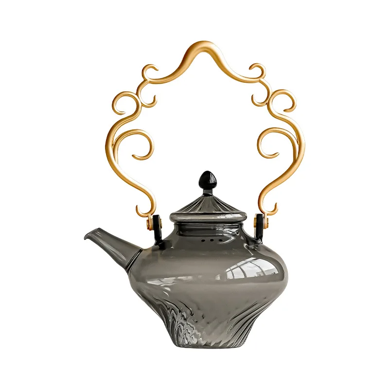 High temperature resistant glass open flame boiling flower teapot electric ceramic stove kettle household tea set
