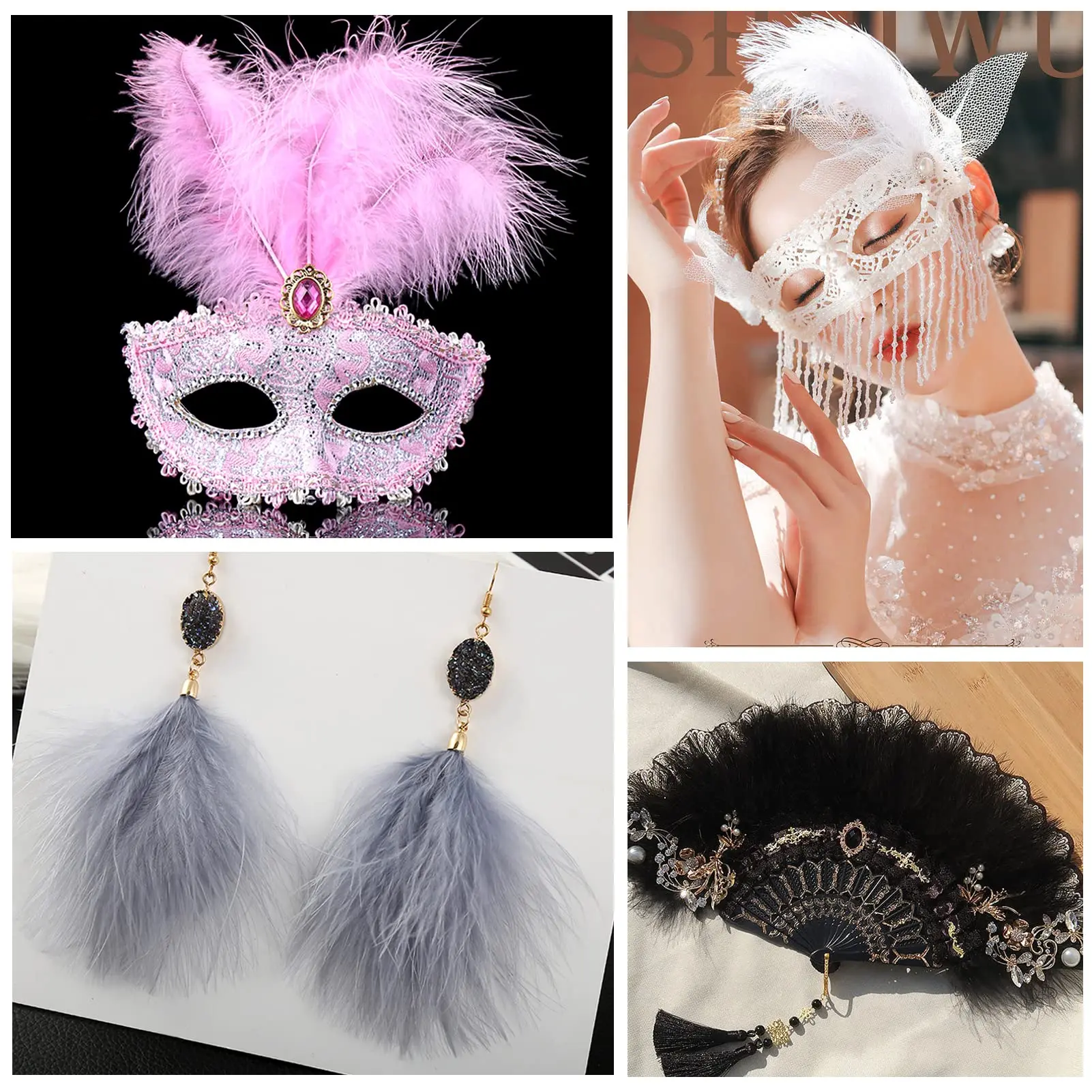 4-6 인치 터키 Marabou 깃털 DIY 공예 웨딩 파티 장식을위한 푹신한 깃털 치킨 깃털 쥬얼리 용품