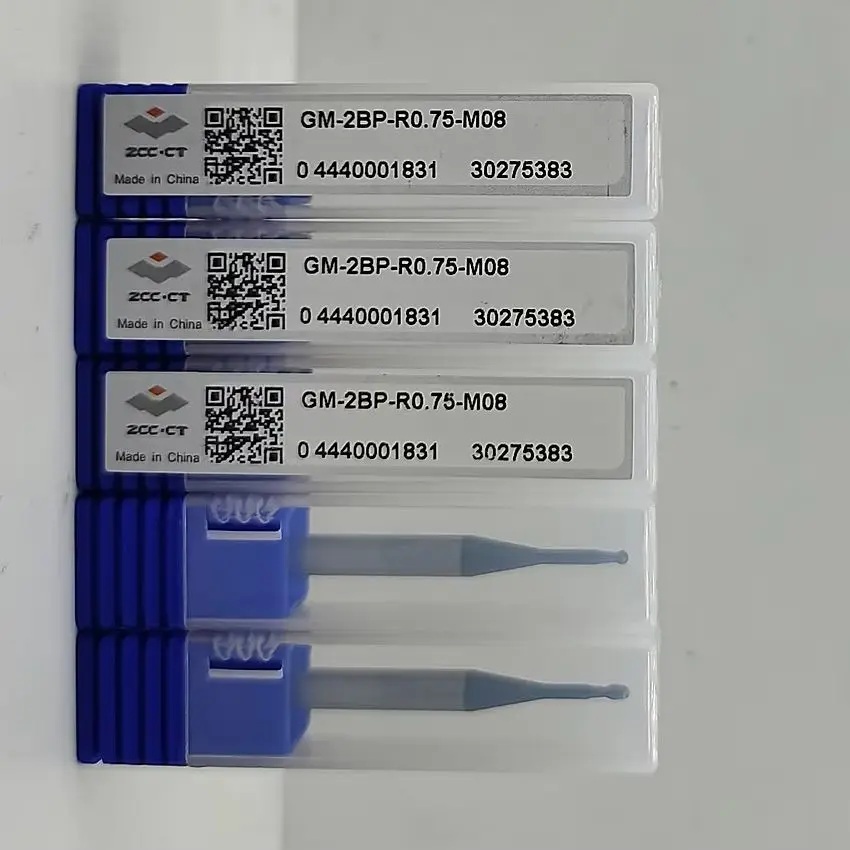 

GM-2BP-R0.75-M08 ZCC.CT 2-гранная сферическая концевая фреза с прямым хвостовиком и длинной горловиной с коротким краем GM-2BP 2-зубая сферическая концевая фреза Шариковые концевые фрезы
