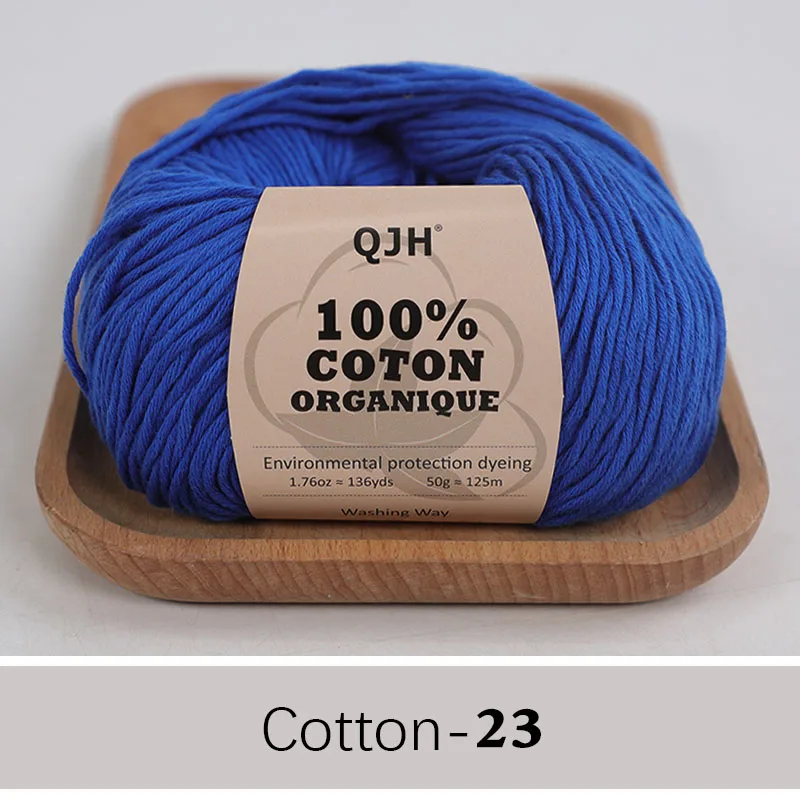 QJH 100% Organic Cotton Yarn - Eco Friendly Crochet and Knitting